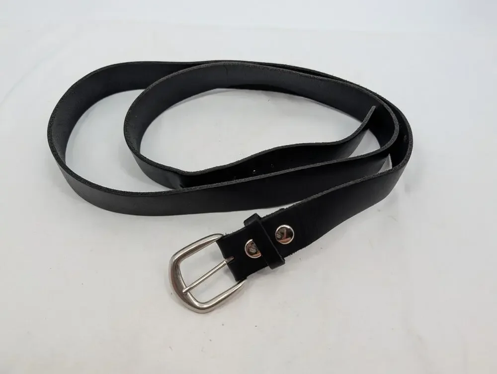 Marc Wolf LTD Black Belt Genuine Top Chain Leather Made in America Mens Size 62